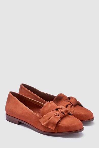 NEXT Pantofi loafer de piele intoarsa, cu funda Femei