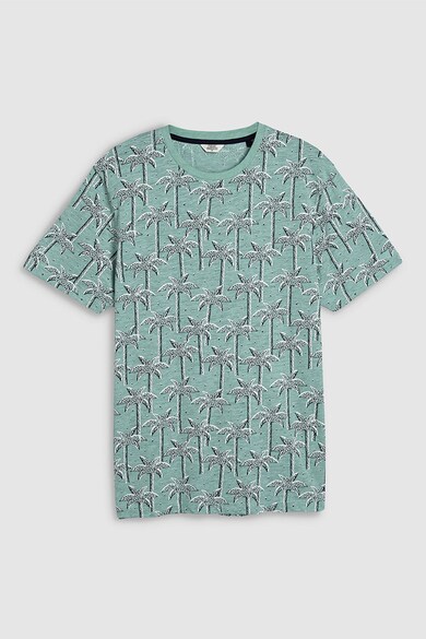 NEXT Tricou cu model tropical si decolteu la baza gatului Barbati