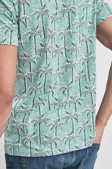 NEXT Tricou cu model tropical si decolteu la baza gatului Barbati