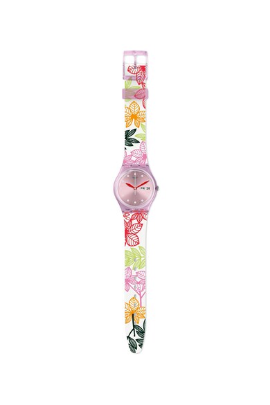 Swatch Часовник с каишка с флорална щампа Жени