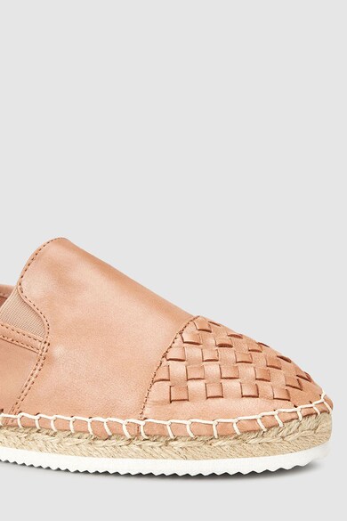 NEXT Pantofi loafer de piele cu detalii cu aspect tesut Femei