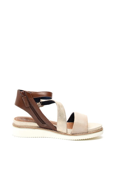 Tamaris Sandale wedge de piele si piele ecologica Femei