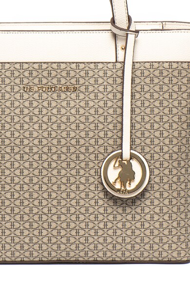 U.S. Polo Assn. Geanta shopper cu monograma si talisman detasabil Femei