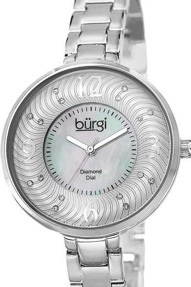 BURGI Метален часовник със седеф и 13 диаманта Жени
