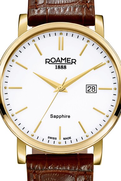 Roamer of Switzerland Ceas analog cu o curea cu model crocodil Barbati