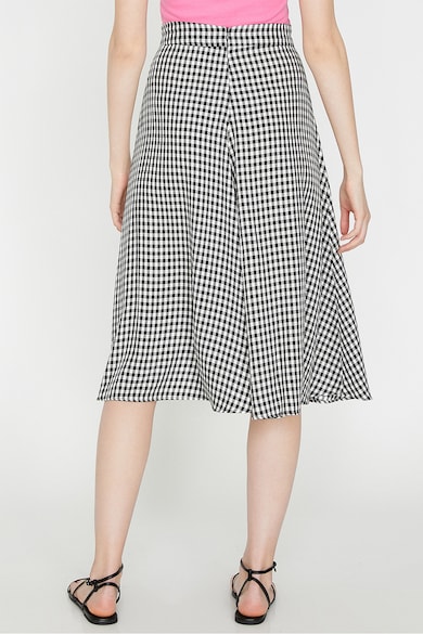 KOTON Fusta cu model gingham si curea lata Femei