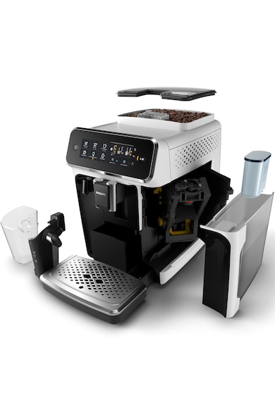 Philips Espressor automat  EP3243/50, sistem de lapte LatteGo, 5 bauturi, 15 bar, filtru AquaClean, rasnita ceramica, optiune cafea macinata, ecran tactil, Alb Femei