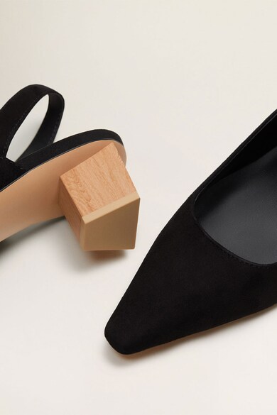 Mango Кожени обувки Crose с дървен ефект на тока Жени
