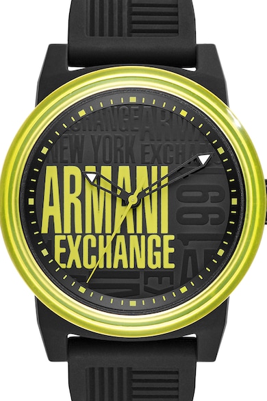 ARMANI EXCHANGE Szilikonszíjas analóg karóra logóval férfi