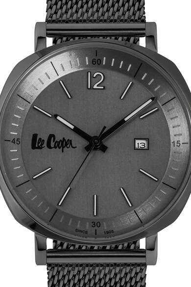 Lee Cooper Ceas rotund cu bratara cu model plasa Barbati