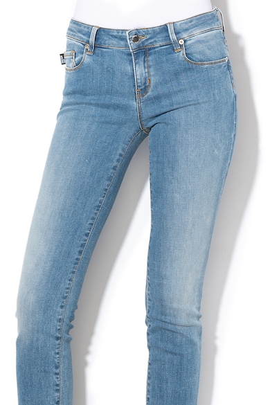 Love Moschino Blugi skinny cu aplicatii de strasuri Femei