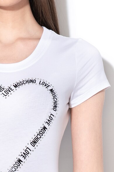 Love Moschino Tricou cu aplicatii de strasuri Femei