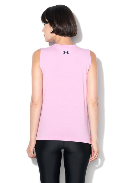 Under Armour Top fara maneci, cu imprimeu logo, pentru fitness Femei