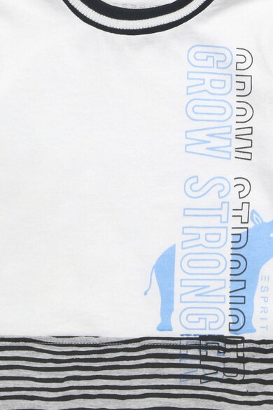 Esprit Раирана тениска с текстова щампа Момчета