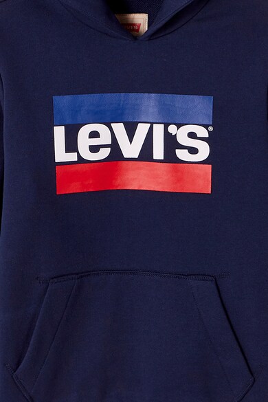 Levi's Kids Logómintás kapucnis pulóver kenguruzsebbel Fiú