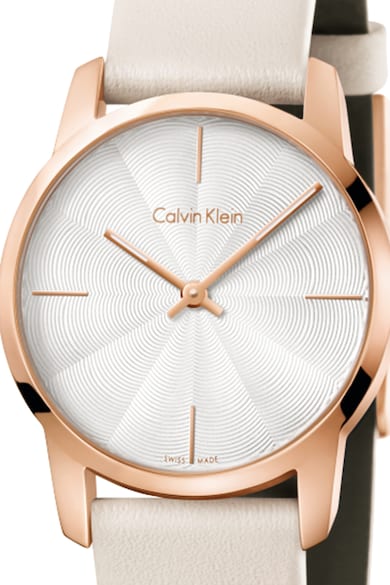 CALVIN KLEIN Овален часовник с кожена каишка Жени