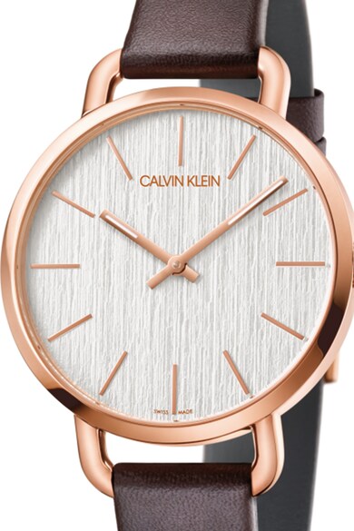 CALVIN KLEIN Ceas quartz cu o curea de piele Femei