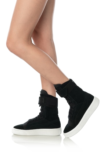 Puma Magas szárú nyersbőr flatform sneaker női