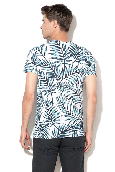 BLEND Тениска по тялото с тропически десен Мъже