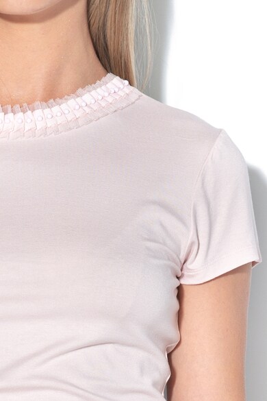 Ted Baker Jacii szűkített fazonú póló fodros nyakrésszel női