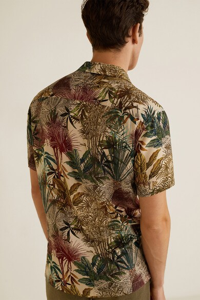 Mango Вталена риза Illa с тропически десен Мъже
