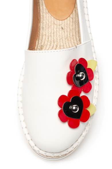 Love Moschino Espadrile slip-on de piele ecologica, cu aplicatie decorativa Femei