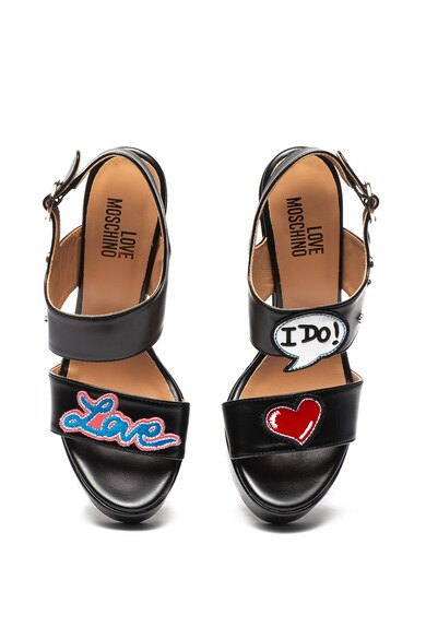 Love Moschino Sandale wedge de piele ecologica Femei