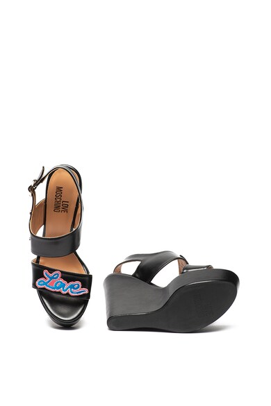 Love Moschino Sandale wedge de piele ecologica Femei