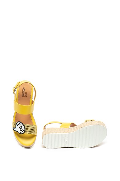 Love Moschino Sandale slingback tip espadrile cu aplicatii Femei