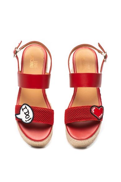 Love Moschino Sandale wedge de piele ecologica Femei