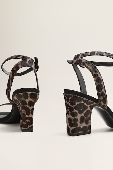 Mango Sandale de piele cu par scurt, si model animal print Judd Femei