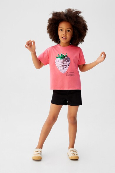 Mango Tricou cu model cu paiete Frutas Fete