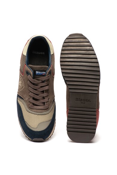 Blauer Pantofi sport de piele intoarsa cu insertii de material textil si logo Memphis Barbati