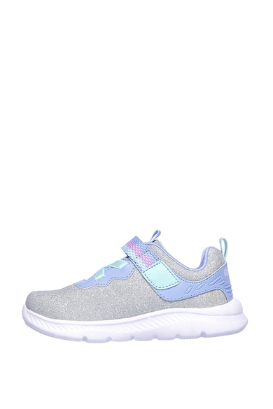 Skechers Pantofi sport cu particule stralucitoare Comfy Flex 2.0, Argintiu Fete