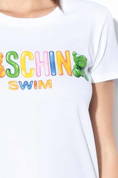 Moschino Tricou de plaja, cu imprimeu logo contrastant Femei