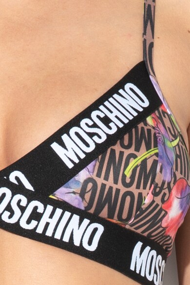 Moschino Háromszög alakú fürdőruha felső logós szegélyekkel női