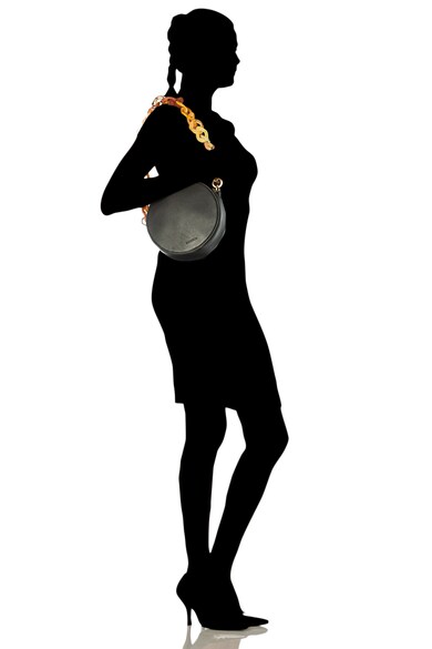 Max&Co Geanta rotunda de piele ecologica cu bareta pentru umar Dot Femei