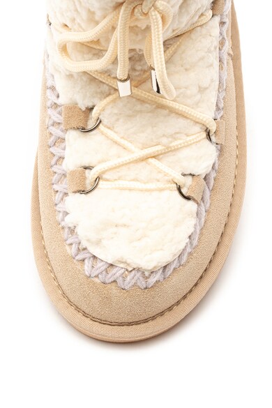 Gioseppo Ghete de piele intoarsa si blana shearling sintetica, cu talpa wedge ascunsa Femei