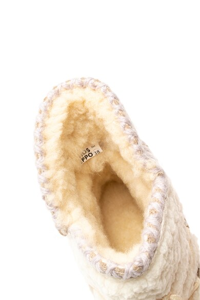 Gioseppo Ghete de piele intoarsa si blana shearling sintetica, cu talpa wedge ascunsa Femei