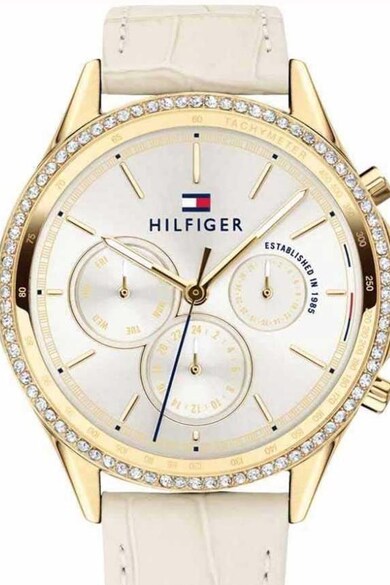 Tommy Hilfiger Ceas cu functii multiple si curea de piele Femei