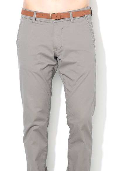 Esprit Pantaloni chino slim fit din bumbac organic, cu o curea Barbati