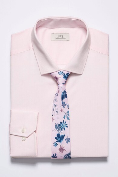 NEXT Normál fazonú ing virágmintás nyakkendővel férfi