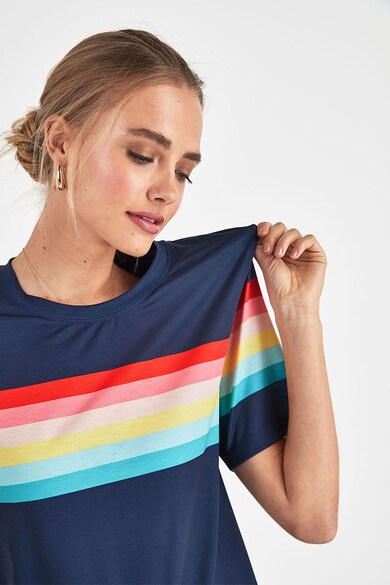 NEXT Tricou cu decolteu rotund si model colorblock Femei