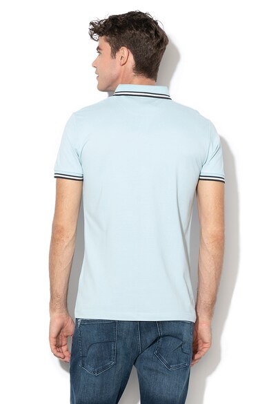 Esprit Тениска от органичен памук с яка и контрастни детайли Мъже