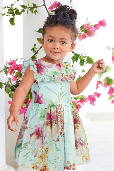 NEXT Rochie cu model floral si volane Fete