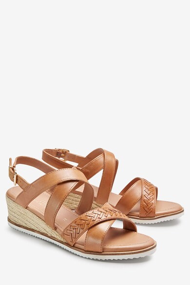 NEXT Sandale wedge tip espadrile de piele Femei