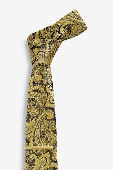 NEXT Texturált nyakkendő és nyakkendőcsipesz szett férfi