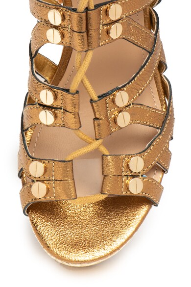 GUESS Sandale wedge de piele cu prindere cu snururi Femei