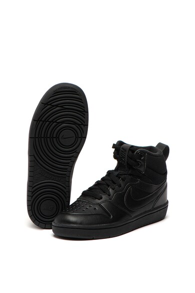 Nike Pantofi sport mid-high de piele, Court Borough Mid 2, Negru Fete