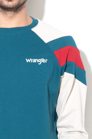 Wrangler Памучен суитшърт с лого и в цветен блок Мъже
